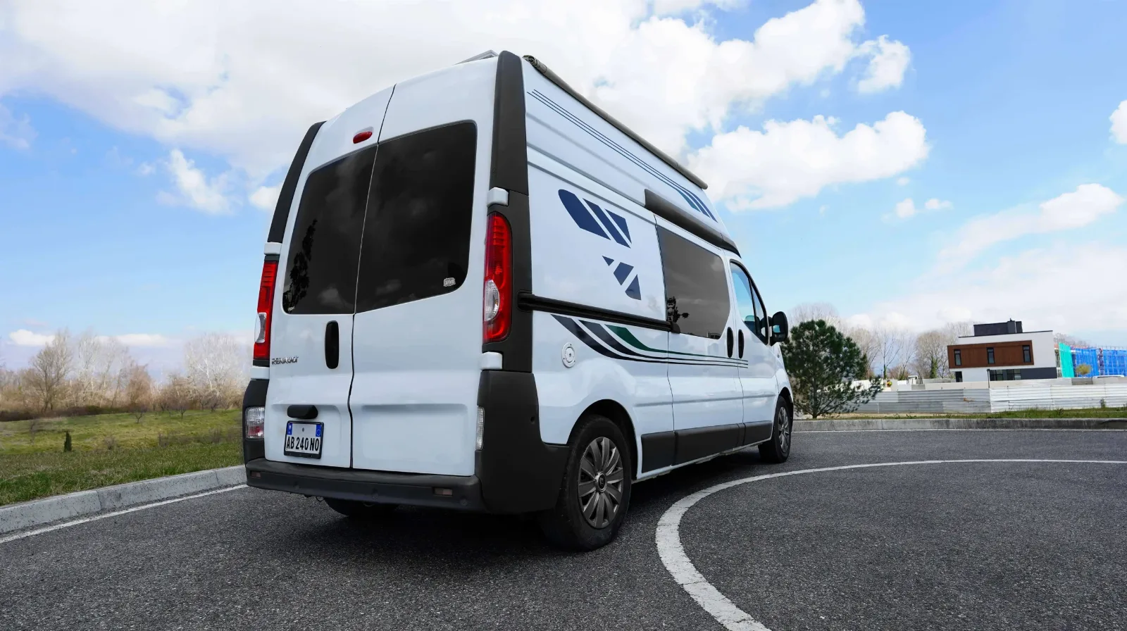 Rear quarter of the Renault Trafic campervan