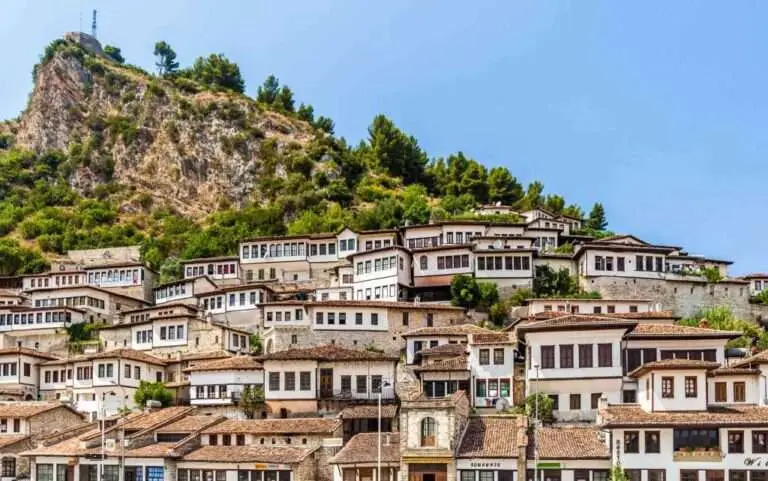 berat albania with campervan
