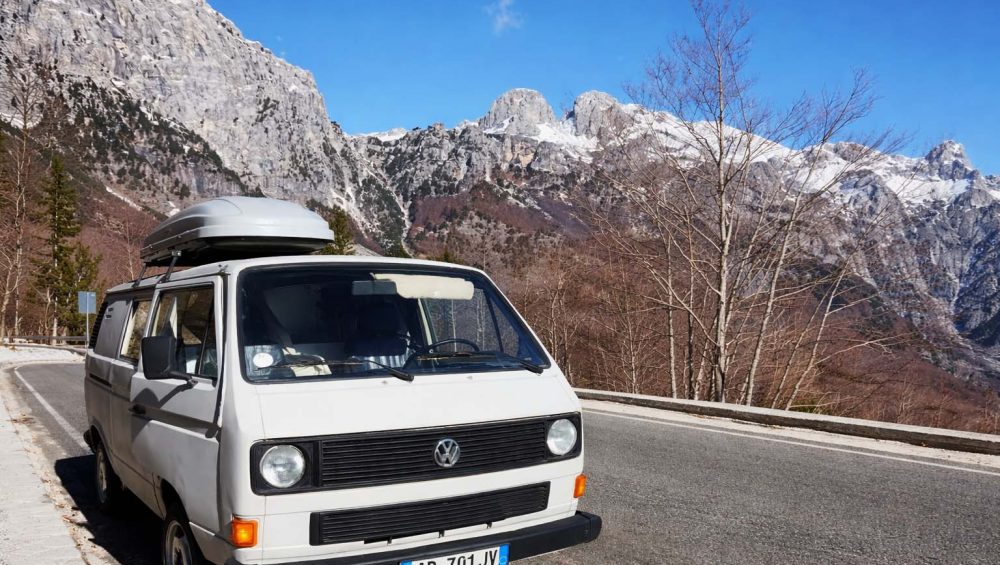 explore the Albanian Alps with a camper van