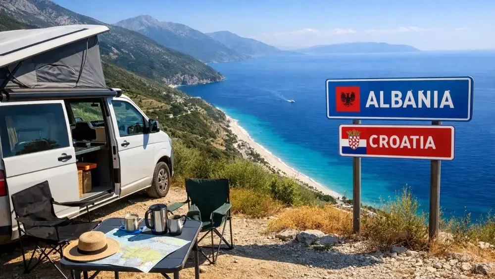 camper van road trip Albania